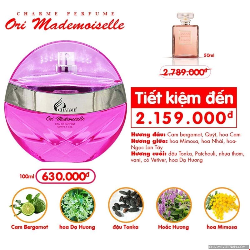 Những thành phần tạo nên Charme Ori Mademoiselle.