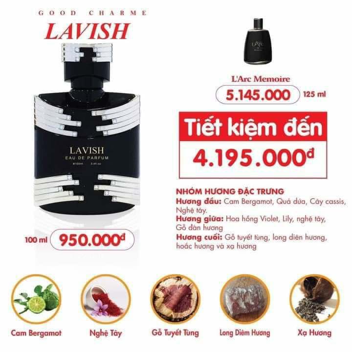 Charme Lavish có tone mùi (giống mùi): L'Arc Memoire 