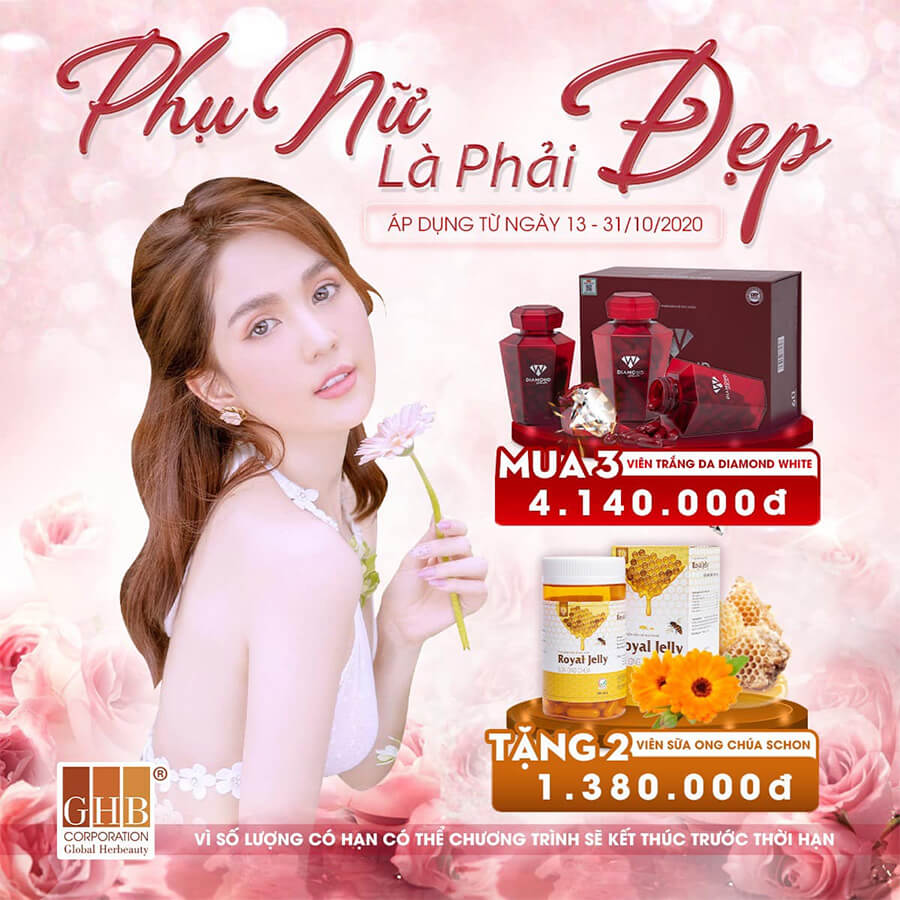 Viên uống trắng da Diamond White 2020