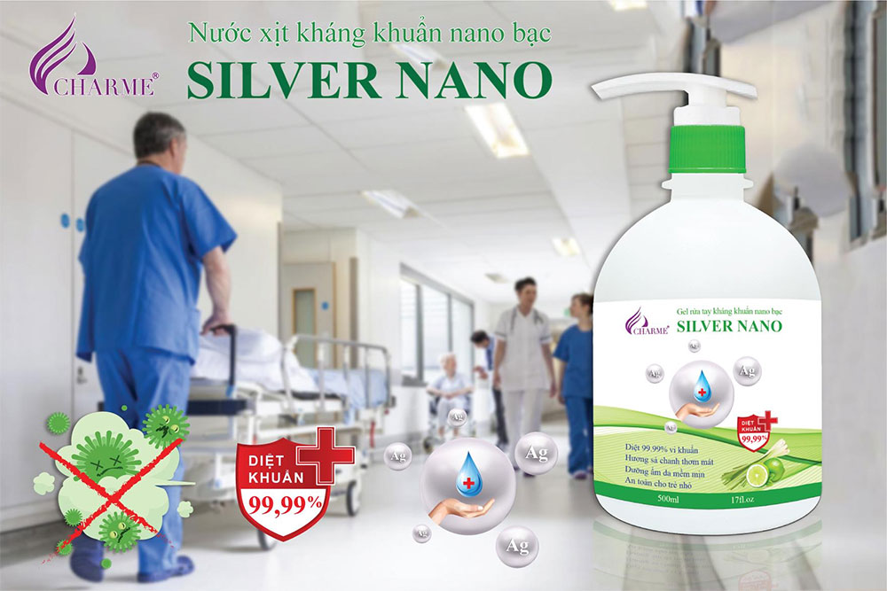 Charme Silve Nano được ứng dụng từ công thức độc quyền của Charme giúp cô lập và diệt đến 99,9% vi khuẩn cực nhanh