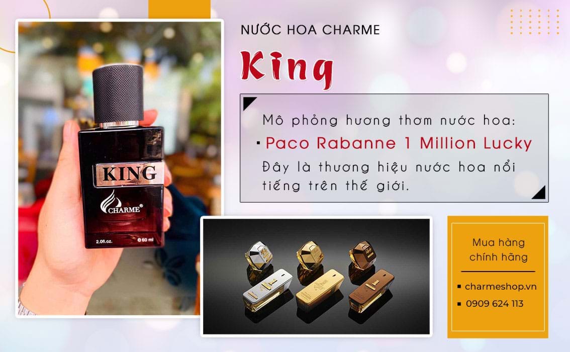 nuoc hoa charme king co mui huong giong nuoc hoa Paco Rabanne 1 Million Lucky