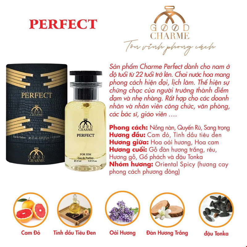 Nước Hoa Nam Good Charme Perfect 25ml