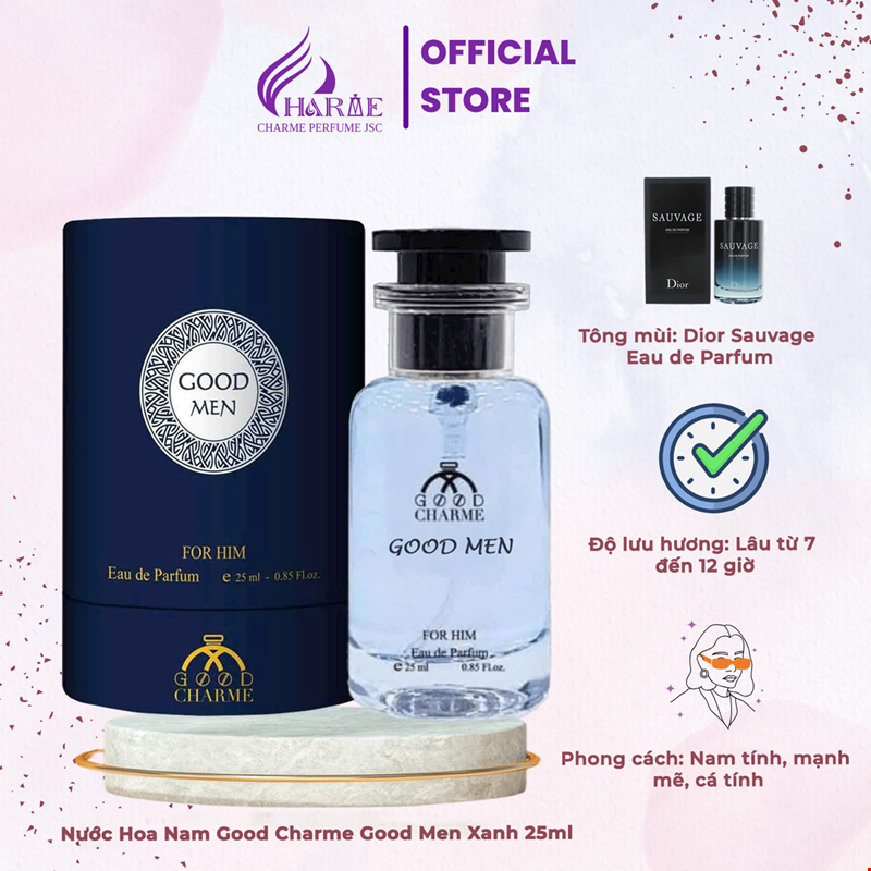 Nước Hoa Nam Good Charme Good Men Xanh 25ml