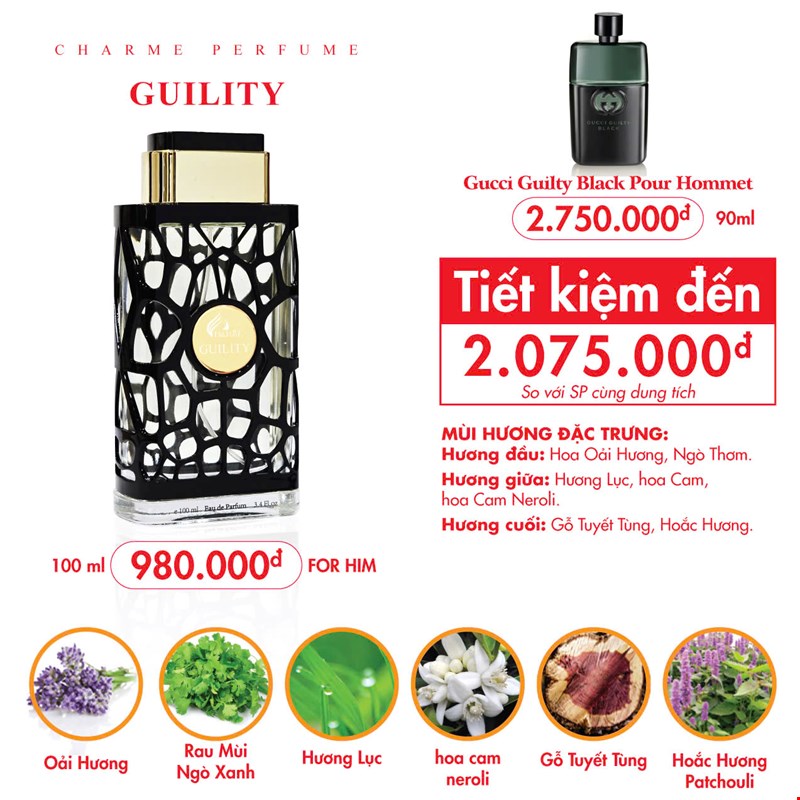 Nước Hoa Nam Charme Guility 100ml [Phiên Bản [Nam]]