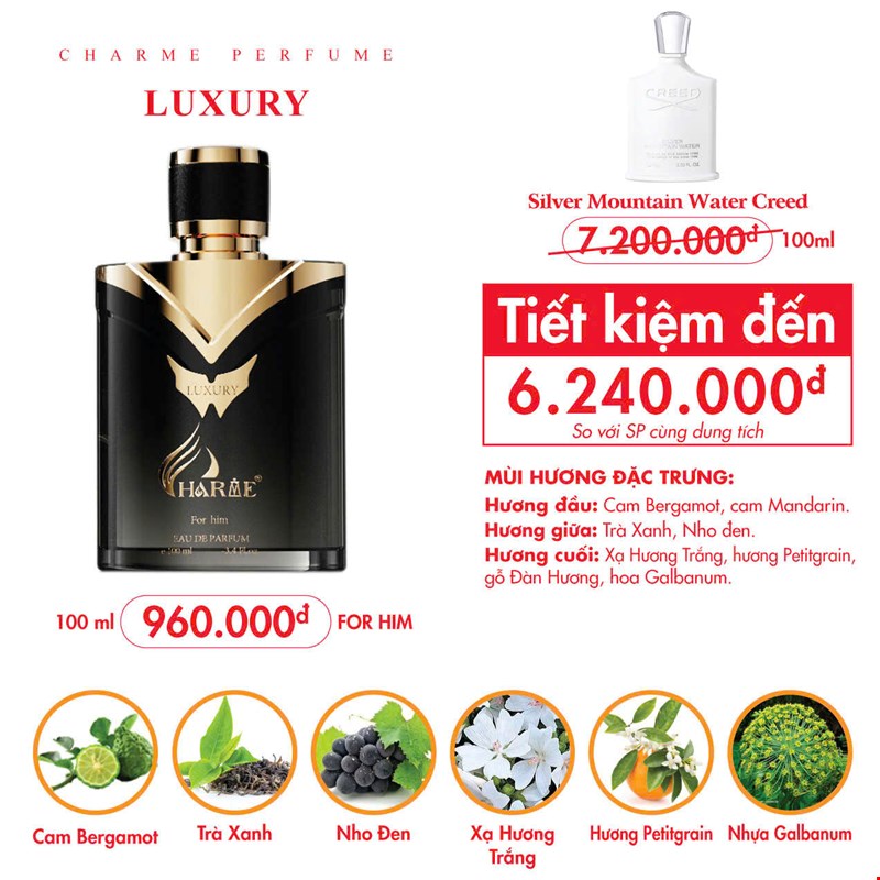 Nước Hoa Nam Charme Luxury 100ml (Phiên Bản 2026)