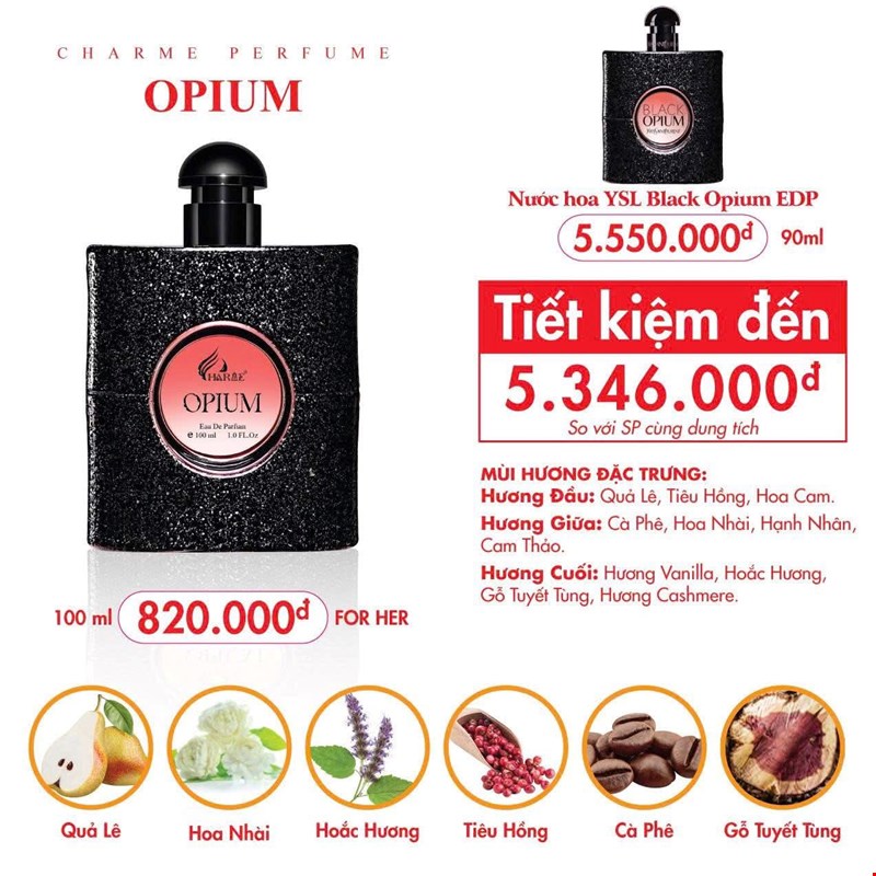 Nước hoa Nữ Charme Opium 100ml